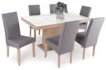  Flóra plusz asztal Berta Lux székkel - 6 személyes étkezőgarnitúra