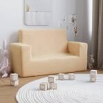 vidaXL Canapea pentru copii cu 2 locuri, crem, pluș moale (341842) Canapea