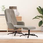 vidaXL Scaun de relaxare cu taburet, gri deschis, catifea (3097630)