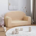 vidaXL Canapea pentru copii cu 2 locuri, crem, pluș moale (341794) Canapea