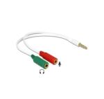 Royal Кабел Royal CABLE-415 White, от 3.5mm жак(м) към 2x 3.5mm жак(ж), 0.2m, бял, позлатени конектори (ROY21015116)