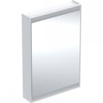 Geberit ONE tükrös szekrény ComfortLight világítással, 90x60cm, fehér/porszórt alumínium, balra nyíló ajtóval 505.810. 00.2 (505.810.00.2)