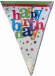 Mezőfi Team Kft Zászló fűzér, fehér, Happy Birthday feliratttal