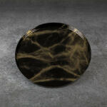  Ada dekoratív üveg tál Fekete/arany 28x2 cm