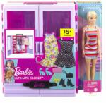 Mattel Set Papusa Barbie cu dulap, haine si accesorii Papusa Barbie
