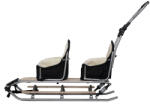 MIKRUS Sanie pentru gemeni Duo Sport - culoare scaun negru