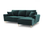 Micadoni Coltar extensibil Moghan, colt pe partea dreapta cu picioare din metal auriu, gri petrol (MIC473-1696) Canapea