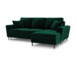 Micadoni Coltar extensibil Moghan, colt pe partea dreapta cu picioare din metal negru, verde inchis (MIC482-2875) Canapea