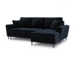 Micadoni Coltar extensibil Moghan, colt pe partea dreapta cu picioare din metal negru, albastru inchis (MIC481-5245) Canapea