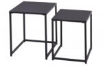 Invicta interior Set 2 masute de cafea Dura din metal, negru (inv40859) Masa de cafea
