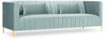 Micadoni Canapea 3 locuri Annite cu tapiterie din catifea, picioare din metal auriu, verde fistic (c12-8860-2519) Canapea