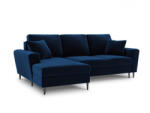Micadoni Coltar extensibil Moghan, colt pe partea stanga cu picioare din metal negru, albastru royal (MIC460-5841) Canapea