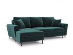 Micadoni Coltar extensibil Moghan, colt pe partea stanga cu picioare din metal negru, gri petrol (MIC463-5278) Canapea