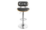 Invicta interior Scaun de bar CLASSICO 95-115 cm din piele artificiala si furnir de nuc, rotativ (39040)