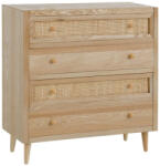 OpenHomeSelection Comoda Neyra din lemn de stejar si ratan 80 X 35 X 84 CM (602672) Comoda