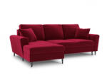 Micadoni Coltar extensibil Moghan, colt pe partea stanga cu picioare din metal negru, rosu (MIC458-7954) Canapea