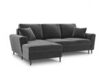Micadoni Coltar extensibil Moghan, colt pe partea stanga cu picioare din metal negru, gri deschis (MIC464-41) Canapea