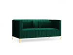Micadoni Canapea 2 locuri Annite cu tapiterie din catifea, picioare din metal auriu, verde (MIC_2S_ANNITE-1801) Canapea