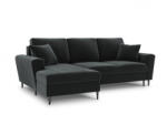 Micadoni Coltar extensibil Moghan, colt pe partea stanga cu picioare din metal negru, gri inchis (MIC465-3679) Canapea