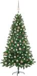 vidaXL Műkarácsonyfa LED fényekkel és gömb szettel 150 cm (3077640)