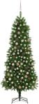 vidaXL Fél műkarácsonyfa LED fényekkel és gömb szettel 240 cm (3077643)
