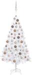 vidaXL Fehér műkarácsonyfa LED fényekkel és gömb szettel 120 cm (3077625)