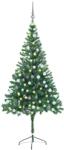 vidaXL Műkarácsonyfa LED fényekkel és gömb szettel 180 cm (3077661)