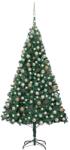 vidaXL Műkarácsonyfa LED fényekkel és gömb szettel 210 cm (3077623)