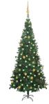 vidaXL Fél műkarácsonyfa LED fényekkel és gömb szettel 240 cm (3077491)