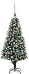 vidaXL Műkarácsonyfa LED fényekkel gömb szettel és tobozokkal 150 cm (3077616)