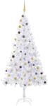 vidaXL Műkarácsonyfa LED fényekkel és gömb szettel 210 cm (3077495)
