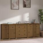 vidaXL Servantă, maro miere, 230x35x80 cm, lemn masiv de pin (3114097) Comoda