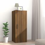 vidaXL Dulap de perete suspendat, stejar maro, 34, 5x34x90 cm, lemn (817443) Raft