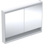 Geberit ONE tükrös szekrény nyitott polccal és ComfortLight világítással, 90x120 cm, fehér/porszórt alumínium 505.835. 00.2 (505.835.00.2)