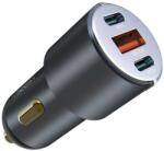 XO CC45 autós gyorstöltő 2 PD + QC 3.0 csatlakozóval type-c kábellel, fekete-fehér