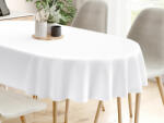 Goldea dekoratív asztalterítő rongo deluxe - fehér, szatén fényű - ovális 140 x 240 cm