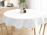 Goldea față de masă decorativă rongo deluxe - alb cu luciu satinat - rotundă Ø 200 cm Fata de masa