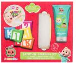 CoComelon Bathtime Learning Set set cadou Spumă de baie 100 ml + zaruri + plasă pentru zaruri pentru copii