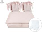 MimiNu Lenjerie Patut cu 6 Piese MimiNu Powder Pink (6426972014939) Lenjerii de pat bebelusi‎, patura bebelusi