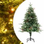 vidaXL Brad de Crăciun cu LED-uri & conuri de pin verde 150 cm PVC&PE (344288)