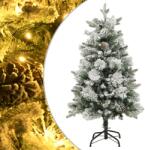 vidaXL Brad de Crăciun cu zăpadă & LED-uri & conuri, 120 cm, PVC & PE (344291)