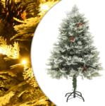 vidaXL Brad de Crăciun cu LED-uri & conuri de pin verde 150 cm PVC&PE (344296)