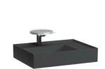 Laufen KARTELL BY LAUFEN Mosdó, polcfelület jobb oldalon, speciálisan fedett lefolyóval három csaplyukkal, túlfolyónyílás nélkül , Fekete matt H8103347161581 (H8103347161581)