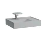 Laufen KARTELL BY LAUFEN Mosdó, polcfelület jobb oldalon, speciálisan fedett lefolyóval három csaplyukkal, túlfolyónyílás nélkül , Matt szürke H8103347591581 (H8103347591581)