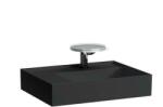 Laufen KARTELL BY LAUFEN Mosdó, polcfelület bal oldalon, speciálisan fedett lefolyóval három csaplyukkal, túlfolyónyílás nélkül , Fekete matt H8103357161581 (H8103357161581)