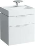 Laufen KARTELL BY LAUFEN Mosdó, polcfelület bal oldalon, speciálisan fedett lefolyóval három csaplyukkal, túlfolyónyílás nélkül , Matt fehér H8103357571581 (H8103357571581)