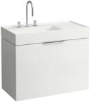 Laufen KARTELL BY LAUFEN Mosdó, polcfelület jobb oldalon, speciálisan fedett lefolyóval egy csaplyuk, egy nyílás jobb oldalon elektronikus vezérlő szelep részére, túlfolyónyílás nélkül , Fehér H8103380008151