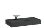 Laufen KARTELL BY LAUFEN Mosdó, polcfelület jobb oldalon, speciálisan fedett lefolyóval túlfolyónyílás nélkül, csaplyuk nélkül , Graphite matt H8103387581121 (H8103387581121)