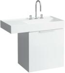 Laufen KARTELL BY LAUFEN Mosdó, polcfelület bal oldalon, speciálisan fedett lefolyóval túlfolyónyílás nélkül, egy csaplyukkal , Matt fehér H8103397571111 (H8103397571111)