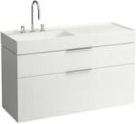 Laufen KARTELL BY LAUFEN Ráépíthető mosdó, pult jobb oldalon, speciálisan fedett lefolyóval egy csaplyuk, egy nyílás jobb oldalon elektronikus vezérlő szelep részére, túlfolyónyílás nélkül , Fehér H813332000